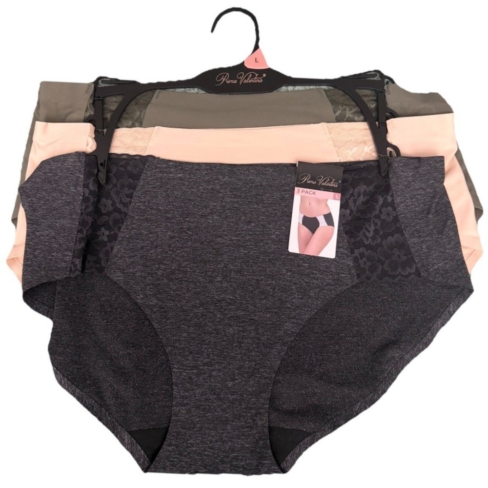 Prima Valentina Women's 3 Pack microfiber hipster panties No Panty Lines Size L - Picture 1 of 9